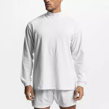 Muscleguys Мужская внутренняя круглая шея Весенние и осенние топы Свободные высокие шеи Белая нижняя рубашка Повседневные удобные тройники M чёрный