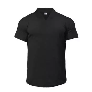 Muscleguys, мужская высококачественная трендовая корейская футболка-поло, топы с короткими рукавами для фитнеса, универсальная мужская повседневная одежда с лацканами M белый