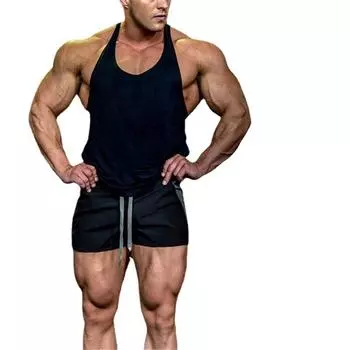 Muscleguys Мужские спортивные шорты Летний серфинг-пляж Спорт на открытом воздухе Одежда Быстросохнущие одноцветные шорты M чёрный