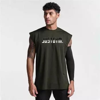 Muscleguys мужские топы для фитнеса компрессионный жилет спортивная одежда бодибилдинг рубашка без рукавов M чёрный