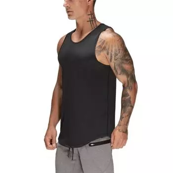 Muscleguys мужской дышащий жилет для фитнеса, летний тонкий спортивный тонкий спортивный однотонный толстовка M чёрный