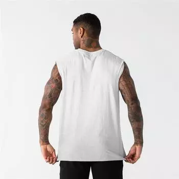 Muscleguys новая летняя мужская футболка без рукавов дышащая свободная спортивная майка для тренажерного зала и фитнеса майки для бодибилдинга модная майка M чёрный