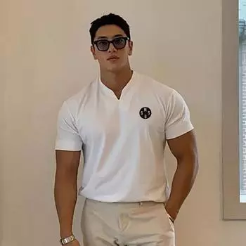 Muscleguys Новая повседневная мужская футболка в полоску, летняя мужская футболка, модные топы, уличная одежда, мужские футболки, брендовая одежда в стиле хип-хоп, мужская футболка, мужская футболка XXL белый