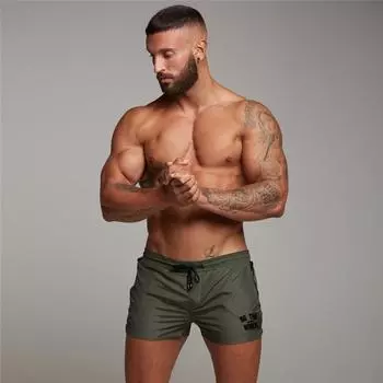 Muscleguys, новинка лета, мужские пляжные шорты для тренировок, тонкие шорты для фитнеса, быстросохнущие M чёрный