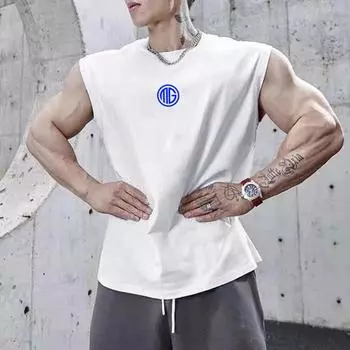 Muscleguys Новое поступление мужская одежда для фитнеса бодибилдинг стрингер майка футболка без рукавов жилет для бега M чёрный