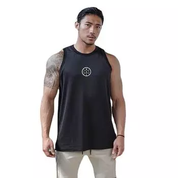 Muscleguys Новые поступления Летняя молодежь Ежедневная топы Мужской дышащий фитнес Мышечный танк Топы Баскетбол Тренировка Без рукавов Футболка тренажерного зала M