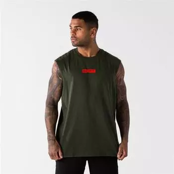 Muscleguys, новый летний уличный жилет, профессиональная футболка без рукавов для бега, мужской топ для фитнеса и тренировок, топы на бретелях для бодибилдинга, спортивная одежда M чёрный