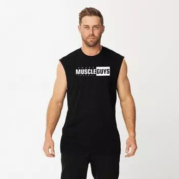Muscleguys Профессия Бодибилдинг Одежда для спортзала Мужские тренировочные майки MuscleGuys Мужские жилеты для фитнеса MUSCLEGUYS Майка с принтом дышащая M чёрный