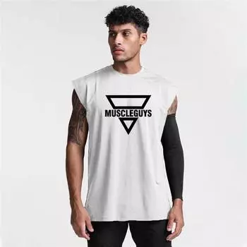 Muscleguys Сетка быстросохнущий Бодибилдинг Танк Топ Мужчины Бренд Спортзал Одежда Тренировка Без рукавов Мужская Летняя фитнес Нижняя рубашка Спортивные синглеты M чёрный