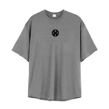 Muscleguys Summer New Arrivals Мужская сетка Полые и дышащие топы Бодибилдинг Потовые и быстросохнущие футболки с короткими рукавами