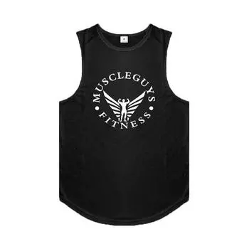 Muscleguys Summer Tide Молодежный спортивный топ для фитнеса Футболка без рукавов Сетчатая майка Личное шоу Muscle Vest Мужская майка для бодибилдинга M чёрный