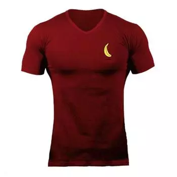 Muscleguys Youth Популярная красивая повседневная мужская футболка с короткими рукавами и v-образным вырезом, летняя удобная спортивная одежда с принтом для бодибилдинга M чёрный