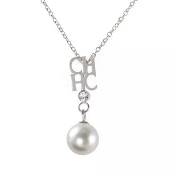 Muse Crush Women Girl Stainless Steel Hollow Letter Cut White Pearl Charm Pendant Necklace Trendy Jewelry