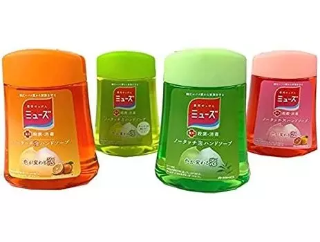 Muse No Touch Foam Hand Soap Refill Set 250 мл x 4 Лечебное мыло (Фруктовый свежий/Кухня/Зеленый чай/Грейпфрут)