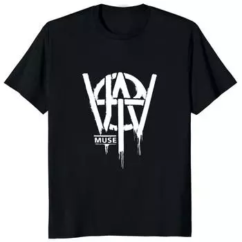 Muse Will People s Print Женская футболка унисекс, модная повседневная уличная одежда, свободные футболки в корейском стиле для женщин 4XL чёрный