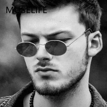 MUSELIFE 2025 Oval Men Sunglasses Male Glasses Lady Luxury Retro Metal Sun Glasses Vintage Mirror UV400 Oculos De Sol As Picture