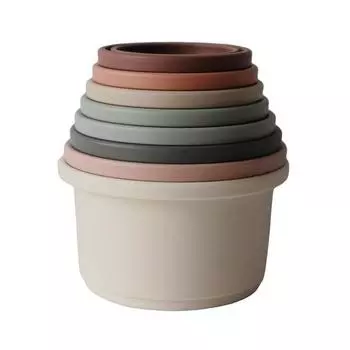 Mushie Stacking Cup Cup Stacking Детская игрушка для развития мелкой моторики Пластиковая игрушка, Stacking Cup Original, Stacking Cup Original, Корейские детские товары