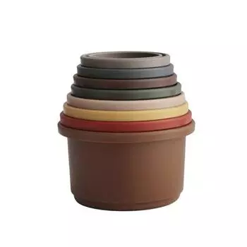 Mushie Stacking Cup Cup Stacking Детская игрушка для развития мелкой моторики Пластиковая игрушка, Stacking Cup Retro, Stacking Cup Retro, Корейские детские товары