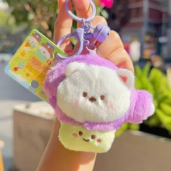 Mushroom And Sunflower Dog Headgear Pull Gameplay Plush Keychain Bag Decoration Mushroom Bubble