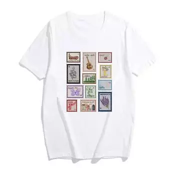 Музыкальные альбомы Марки ТОП Мода Эстетика Узор Музыкальные футболки Вдохновение Альбом Тейлор Почтовые марки Акварельные марки мерч S