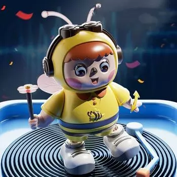 Music Electric Bee Toy Sound Recording Singing Dancing Bee Toy Children красный