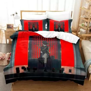 Music MILGRAM Bedding Set Japan Famous Anime Duvet Cover Sets Comforter Bed Linen Twin Queen King Single Size Dropshipping Gift EU Twin 135x200cm