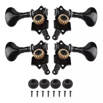 Musical Instrument Tuning Pegs Machine Heads Parts for Ukelele 4 Strings Hawaii Guitar(Black)