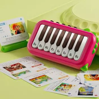 Musical Kids Electronic Piano Toy Pink Dinosaur Instrument Toy Pocket Piano Keyboard Toy Girls зелёный