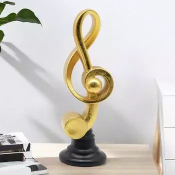 Musical Note Statue Desktop Resin Note Figurines Decor Modern Simple Design Sculpture Decoration for TV Cabinet Living Room Stud
