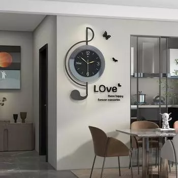 Музыкальные ноты настенные часы украшение гостиной часы для дома креативные часы высокого класса настенные современные простые бесшумные часы для ресторана