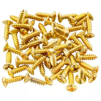 Musiclily Pickguard Screws 3x12mm Fender Style Screws for Electric Gold Strat/Telecaster Guitar, (50 Pieces) золотой