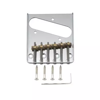 Musiclily Pro 10,8 мм бридж Telecaster в винтажном стиле с латунным 6-позиционным седлом для электрогитар Squier и импортных Telecaster, хром
