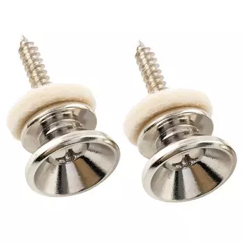 Musiclily Pro 14mm Steel Guitar Strap Pins Fender Type Strap Buttons for Nickel of Acoustic/Electric Guitar/Ukulele, (Set 2)