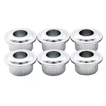 Musiclily Pro 6mm to 10mm Conversion Bushings for Guitar Chrome of Vintage/Modern Pegs, (Set 6)