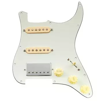 Musiclily Pro HSS ST Prewired Pickguard с набором звукоснимателей Artec Alnico 5 для гитары Strat Electric 3P Aged White,