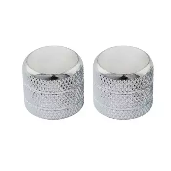 Musiclily Pro Inch Standard Steel Dome Knobs Mother of Pearl USA for Electric GuitarBass, Chrome (Set of 2)