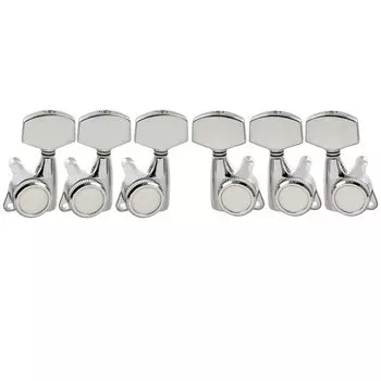 Musiclily Pro L3R3 Передаточное отношение 18:1 гитарный колковый фиксатор с большой шестигранной кнопкой LP Les Paul SG Type для электрогитарыАкустическая гитара, хром