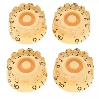 Musiclily Pro Notched Speed Knob Metric Standard для LP SG Electric Cream of Guitar, (Набор 4) кремовый