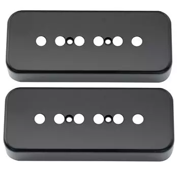 Musiclily Pro P90 Pickup Soap Bar PU Cover for USA Gibson LP Les Paul Electric Black of Guitar, (Set 2)