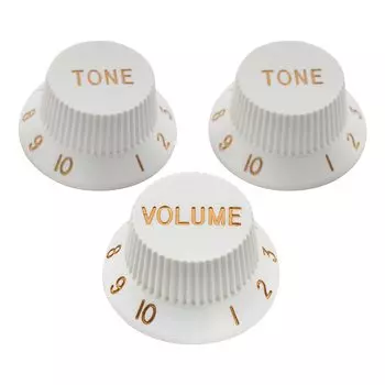 Musiclily Pro Strat Knob Set 1V2T Inch Standard USA Strat для электрогитары белого цвета,