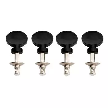 Musiclily Ukulele chrome black buttons pegs, (4 pieces)