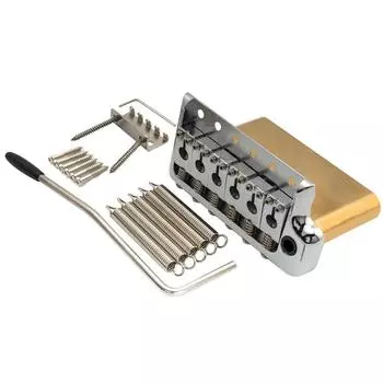 Musiclily Ultra 10,5 мм шаг полностью латунный 6 винтов PRS стиль тремоло блок бридж нож кромка для Strat стиль электрогитары, хром