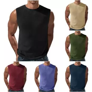 Мускулистая мужская спортивная повседневная майка на бретелях, летняя однотонная мужская рубашка для фитнеса L армия зеленый