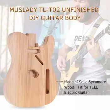 Muslady TL-T02 Незаконченный корпус электрогитары TELE Корпус электрогитары бежевый