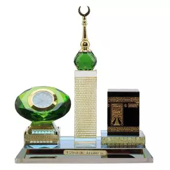 Muslim Crystal Miniature Islamic Building Handicraft Souvenir Home Room Car