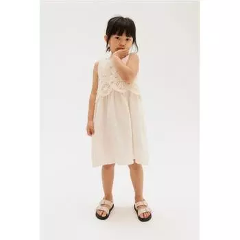 Муслиновое платье HM крючком кремового цвета