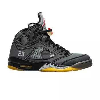 Муслиновые кроссовки унисекс Off-White x Air Jordan 5 Retro SP Black Fire-Red CT8480-001 35.5
