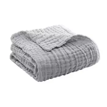 Муслиновый плед летний на диван, дышащий однотонный муслиновый плед, уютный плед для кровати, дивана, для путешествий, для праздничного использования 25cm светло-серый