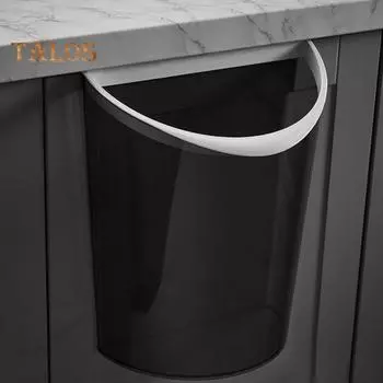 Мусорная корзина большой емкости для хранения мусора, многоцелевой прочный подвесной мусорный бак на столешнице, принадлежности для ванной комнаты серый