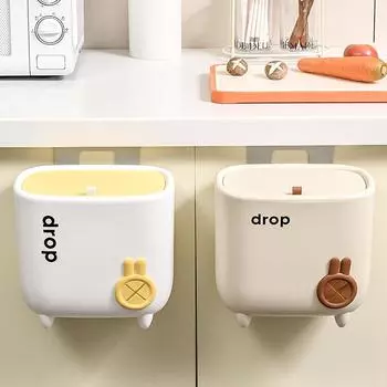 Мусорное ведро для кухни, настенное, перерабатывающее мусорное ведро с крышкой для дверцы шкафа, большая вместимость, подвесное мусорное ведро